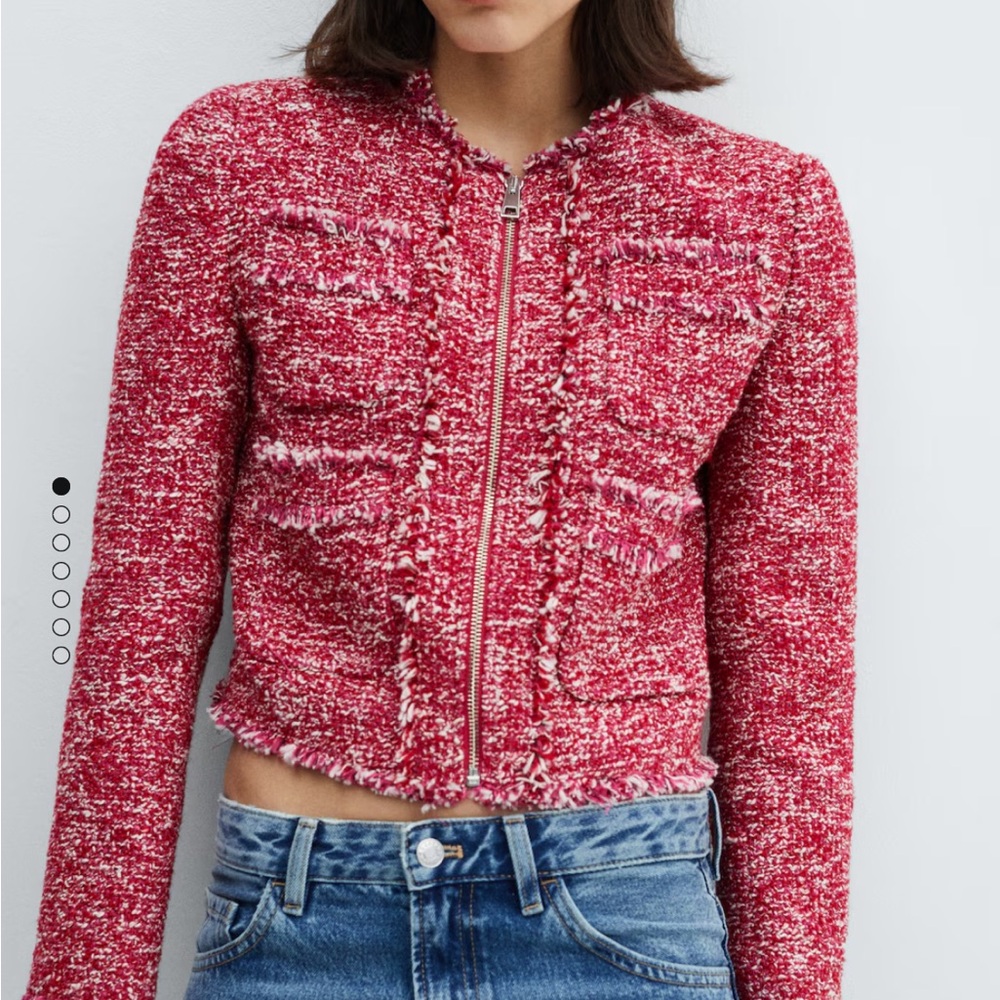 Mango pocket tweed jacket